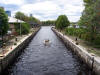 Canal between Ocean and Charles River; largest until Panama Canal