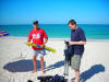 Setting up beach site